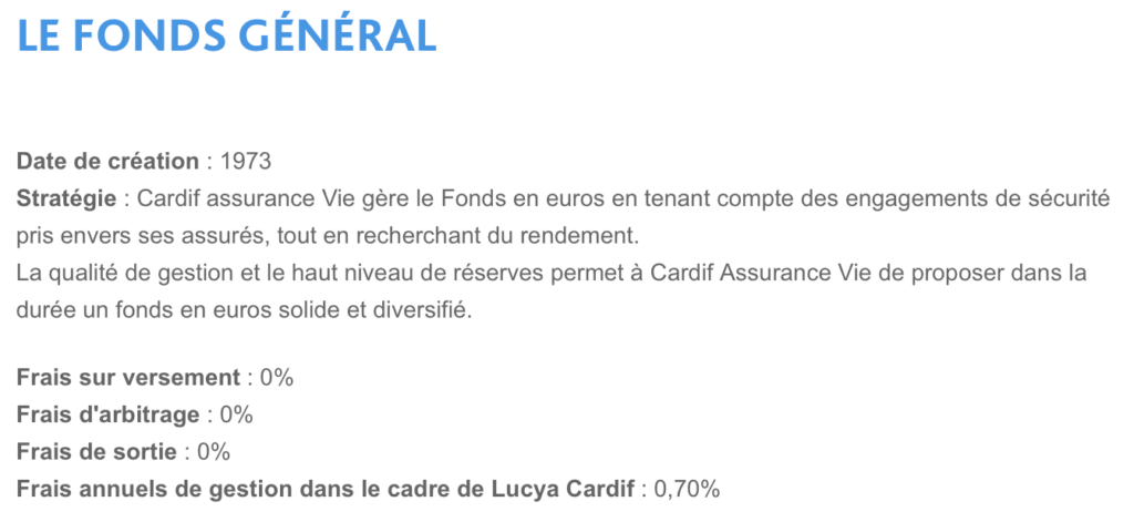 Fonds euro général Lucya Cardif