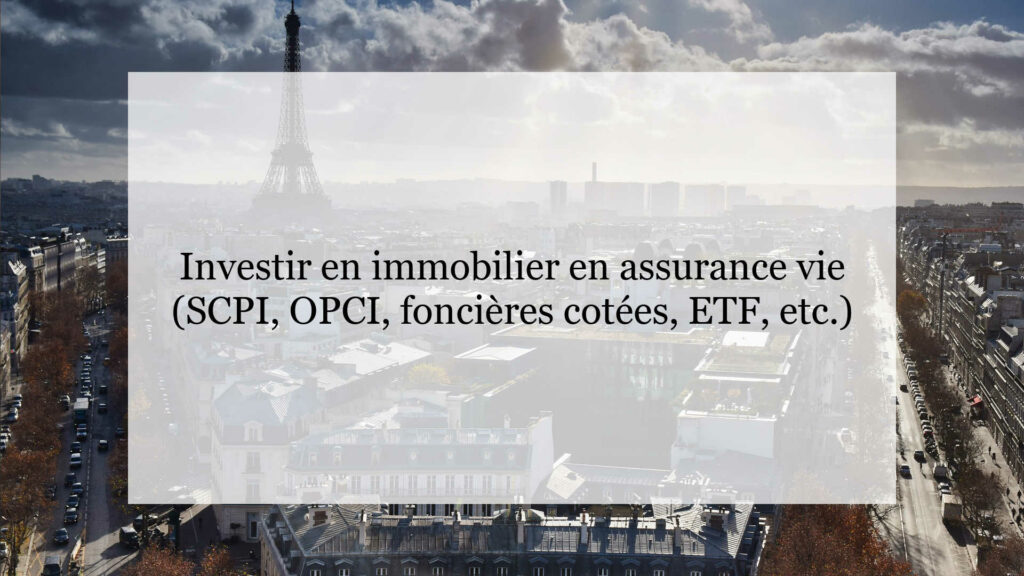 Immobilier en assurance vie